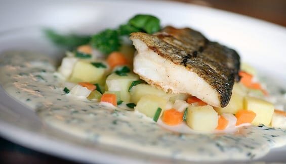 Norwegian haddock fillet with ragout and white wine sauce