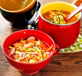 Lemongrass broth with Norwegian cod and prawns