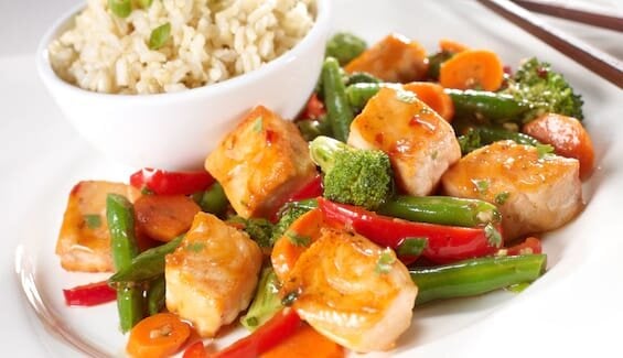 Norwegian salmon stir-fry