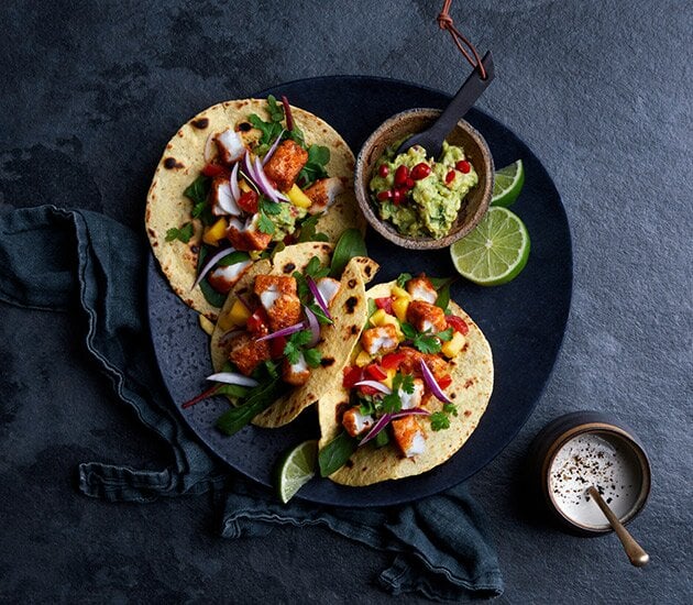 Norwegian cod tacos