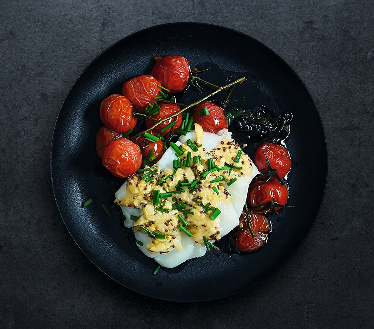 Baked Norwegian Cod with Tomato Salad