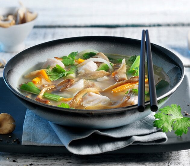 Poached Haddock in Miso Broth