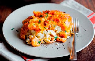 Norwegian Haddock & Prawn fish pie with sweet potato mash