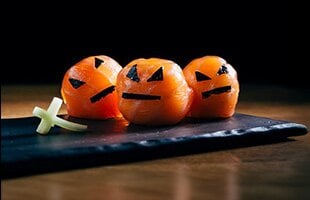 Terrifying smoked Norwegian salmon pumpkins